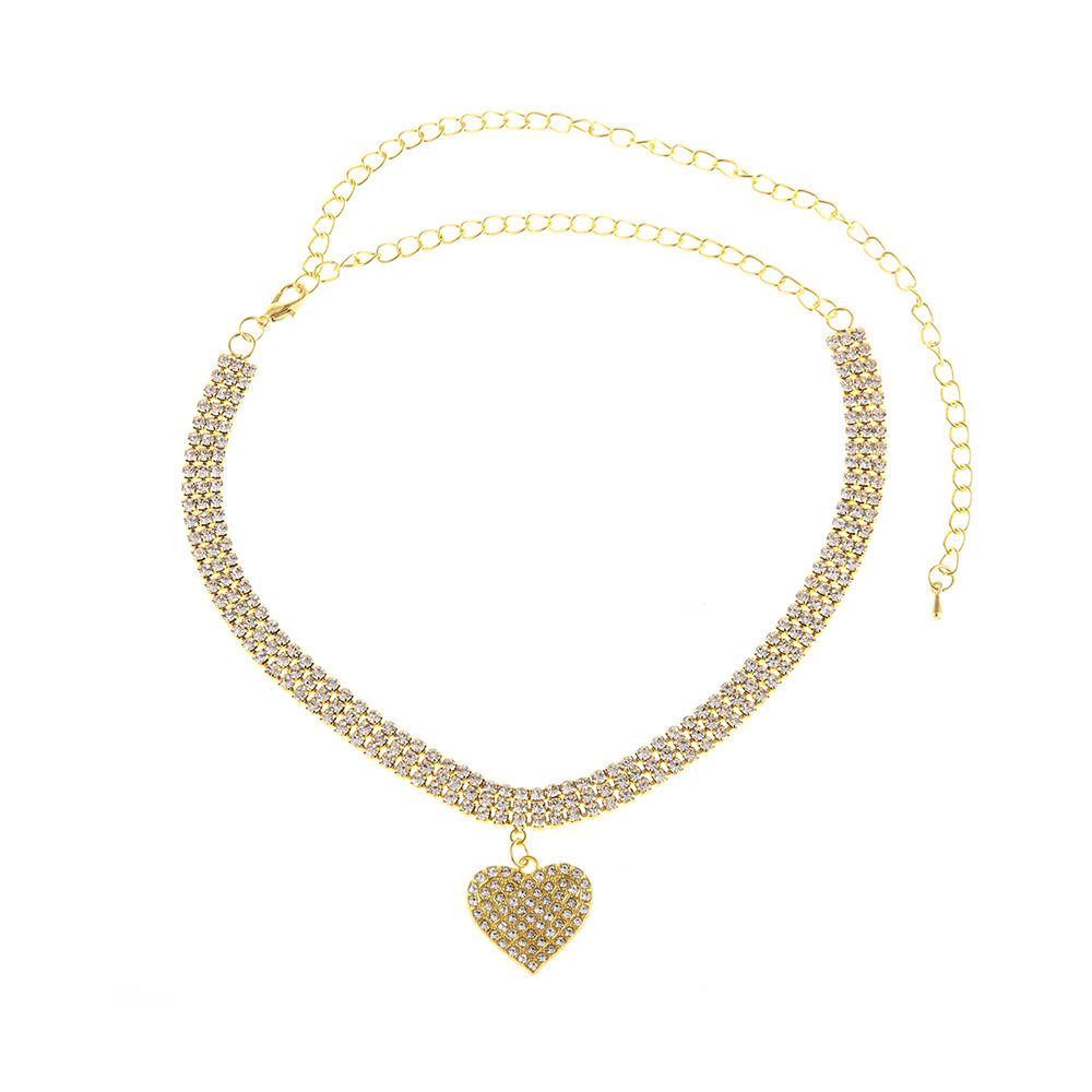 Cross-border personality collar trend fashion all-match love necklace ladies sweet choker diamond necklace jewelry tide