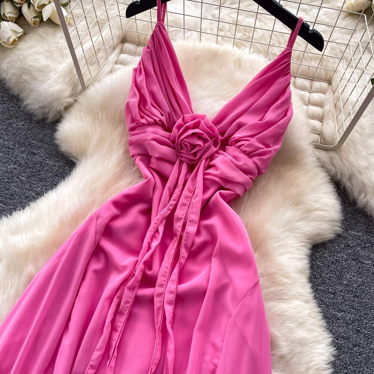 V Neck Sleeveless Backless Maxi Dress High Waist Slim Fit Summer Style Perfect for Vacations and Casual Outings