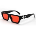 Bright black frame red film