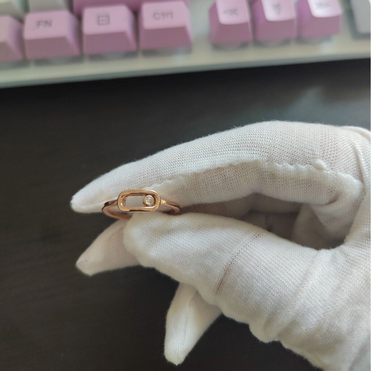 New Cross-Border Exclusive European and American Style Single Diamond Plain Band Smooth Ring for Women, Trendy and Adjustable Flexible Ring