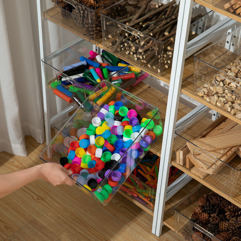 Free Shipping Kindergarten Art Area Environmentally Friendly Material Toy Storage Box Experimental Material Transparent Storage Basket Classification Box