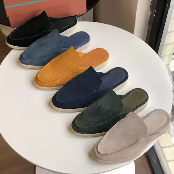 Summer New Style Closed-Toe Flat Half-Slippers for Men, Slip-On Men's Slippers