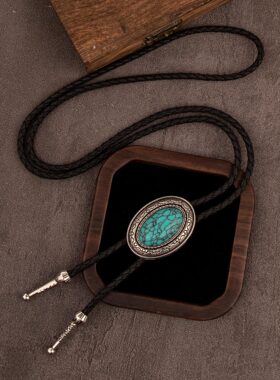 外贸跨境波洛领带复古毛衣链金属个性项链bolo tie