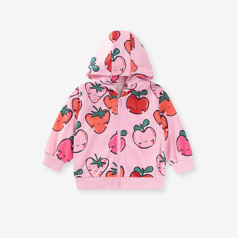 Source Factory Girls' Hoodie Wholesale, Autumn Cartoon Long-sleeve Kids' Top, Zippered Hooded Sweatshirt