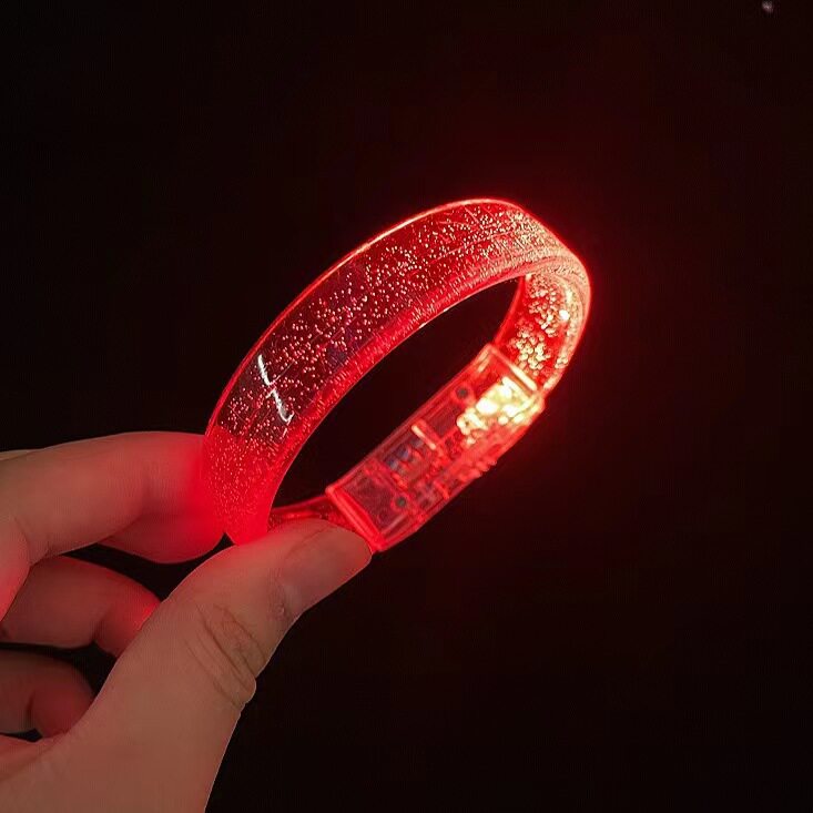 新款儿童装饰发光宽手镯首饰气泡荧光手环可私制LOGO地推玩具礼物