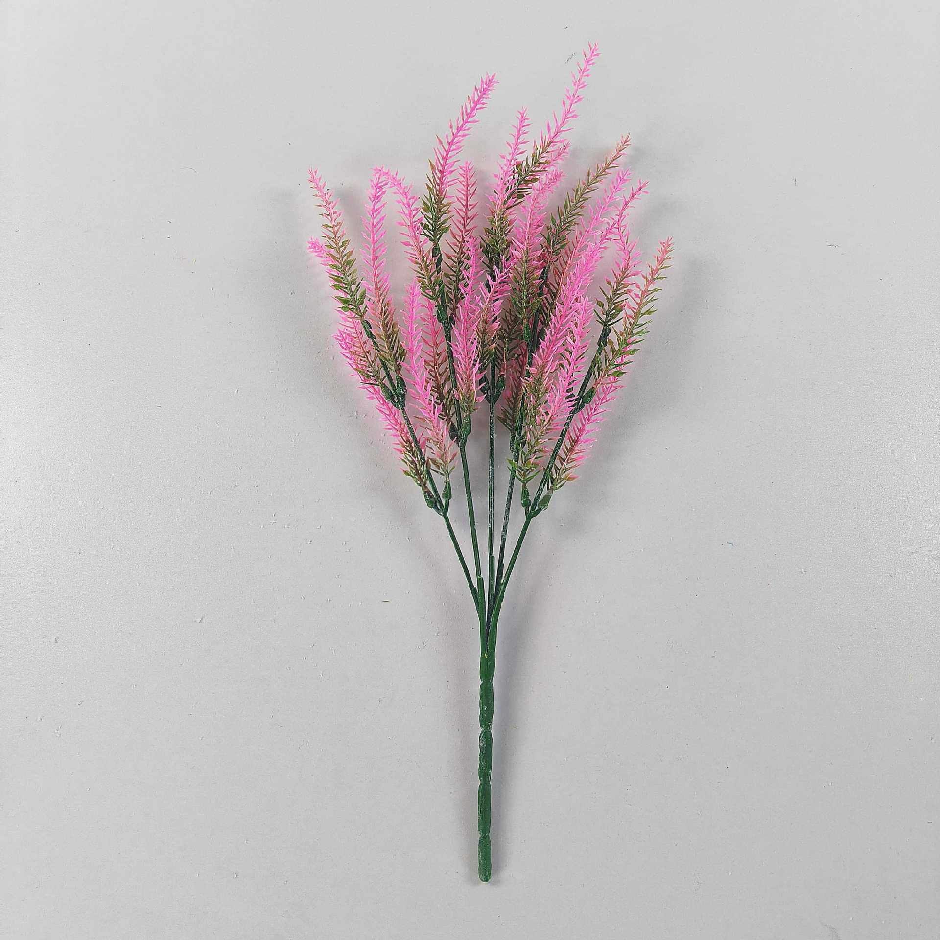 麦穗5叉植绒薰衣草仿真家居装饰植绒仿真植物人造花束仿真花批发