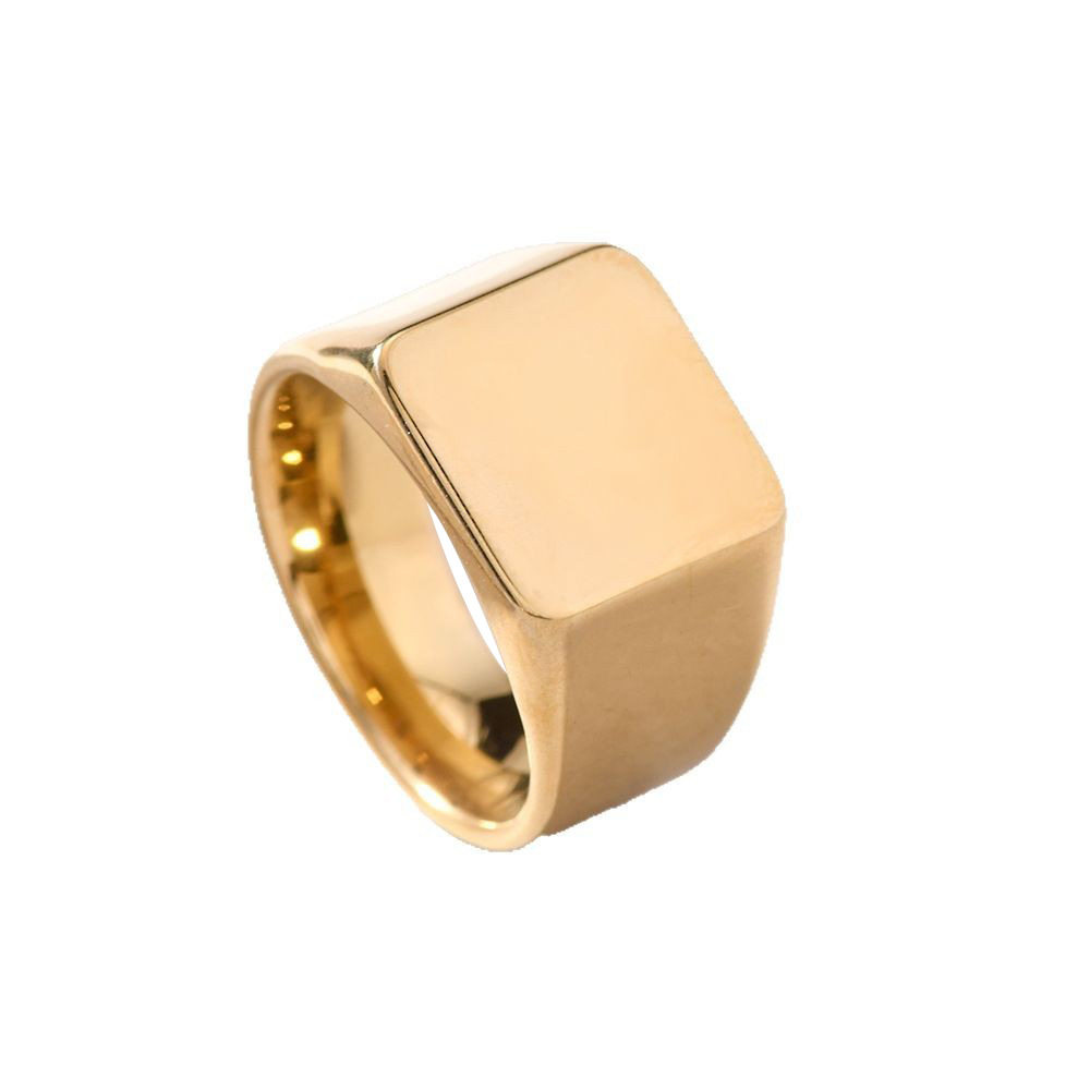 European and American Popular Titanium Steel Casting Rings, Geometric Glossy Stainless Steel Rings, Men's and Women's Rings with Logo Printing