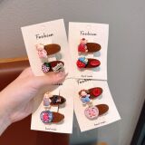 Южная Корея ins новая красная детская мультяшная заколка для волос wild cute sweet letter с заколкой для челки сбоку аксессуары для волос