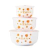 Ceramic Fresh-keeping Bowl Three-piece Set Sealed Lunch Box Creative Gift Set Bowl Opening Activities Promotional Return with Printed LOGO