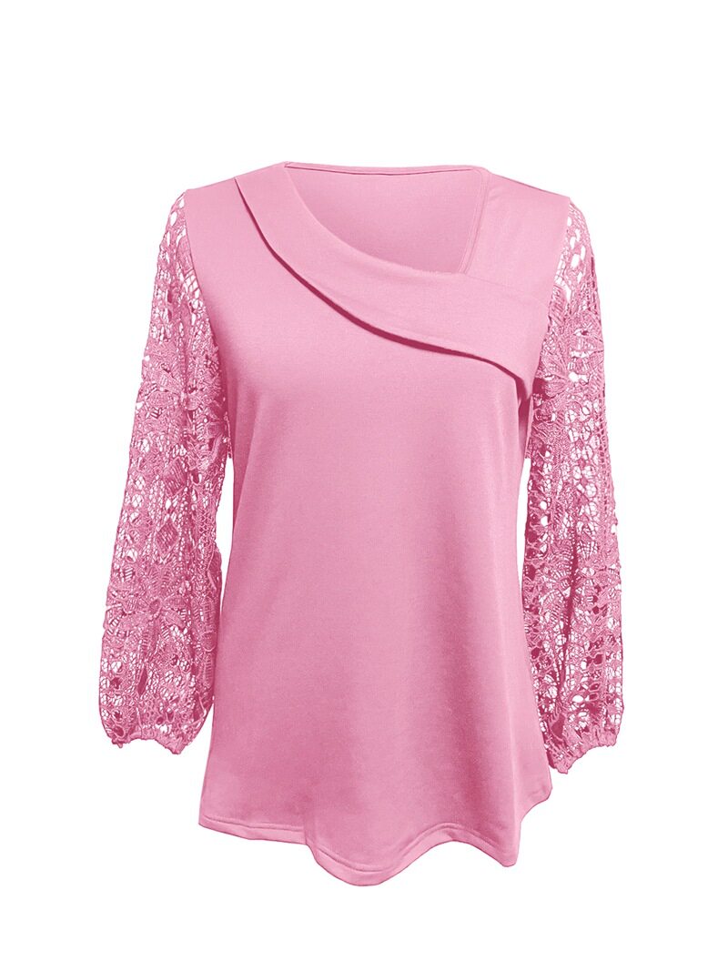 Elegant Hollow Lace Long Sleeve Top for Women Fashionable Design Perfect for Autumn and Winter Wholesale Available