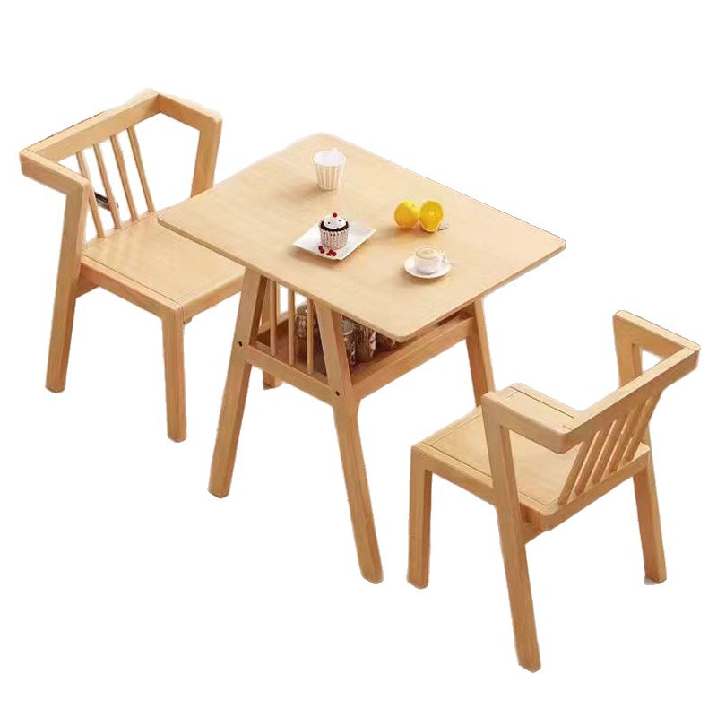 批发实木桌阳台桌椅组合一桌二椅方几三件套小户型室内休闲桌椅