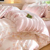 Class a High Weight Carved Milk Velvet Four-Piece Set Thickeneded Warm Coral Velvet Winter Fleece-Lined Flannel Quilt Cover