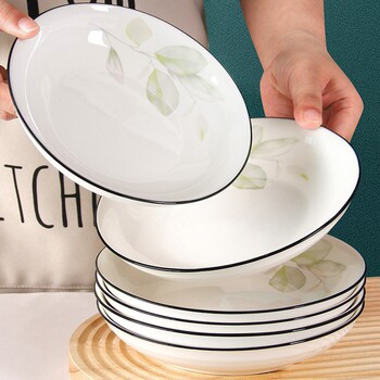 Set of 10 Ceramic Dishes for Home Use, Suitable for Stir-Frying, Beautiful and Luxurious New Tableware