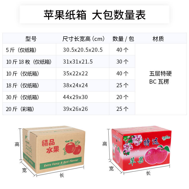 Fruit express carton five-layer hard corrugated navel orange carton 10kg 20kg Apple packaging gift box spot wholesale