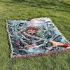 Factory Cross-Border Camping Blanket Moisture-Proof Picnic Mat Woven Jacquard Tapestry Anime Peripheral Gift Line Blanket Small Order Customization