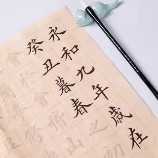 Practice Brush Copying Introduction to Copying Small Characters Middle Characters Beginner's Calligraphy Xuan Paper Tracing Red Adult Handwritten Orchid Pavilion Preface