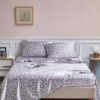 Foreign Trade Cross-Border Amazon Satin Imitation Silk Printed Bed Sheet, Fitted Sheet, Pillowcase Digital Print Leopard Print Four-Piece Set