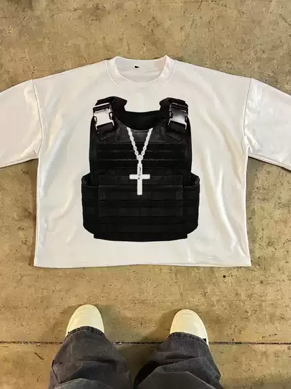 European and American Summer New Street Fashion Tactical Vest 3D Stereo Printed Pattern Men's and Women's Fashionable Body Shirt