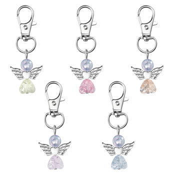 Cross-Border Amazon E-Commerce Hot Selling New Cute Alloy Heart-Shaped Angel Wings Pendant Keychain Pendant Accessories