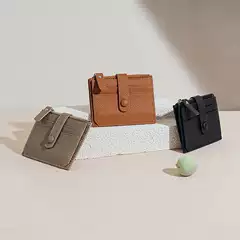 Genuine Leather Ultra-Thin Card Holder Korean Multi-Card Slot Zipper Coin Purse Mini Wallet First Layer Cowhide Simple Commuter Card Holder