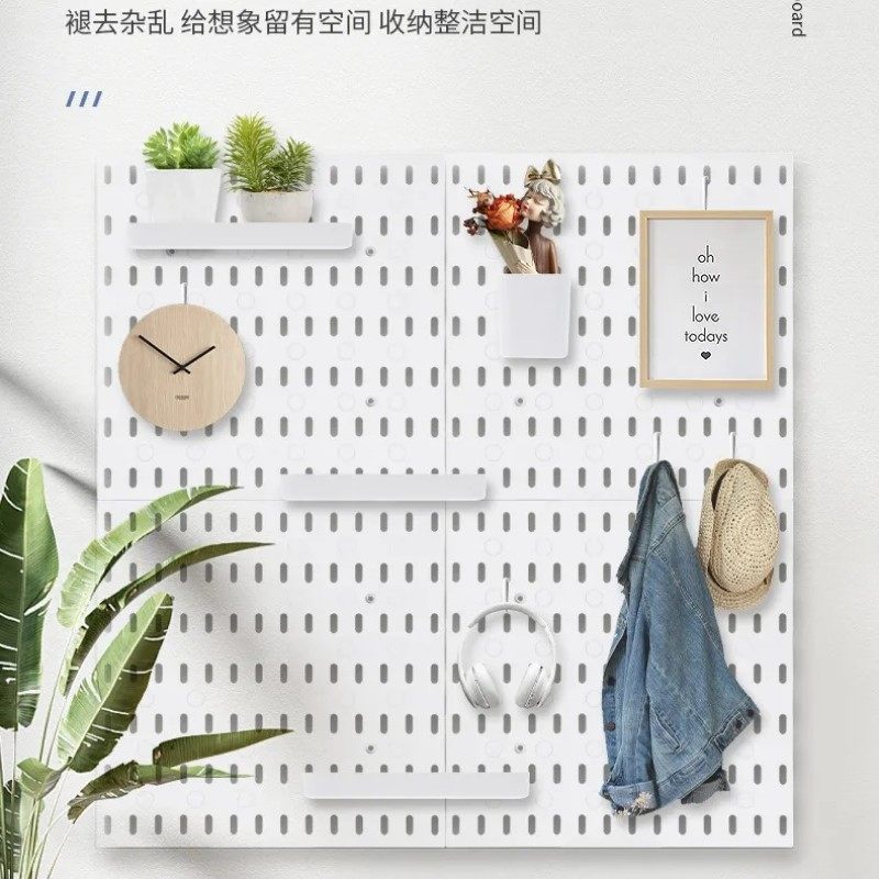 Storage Perforated Board No-Drill Accessories Wall Dormitory Kitchen Bathroom Wall Decoration Shelf Tool Rack Display Rack
