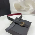 3.0cm wide wine red with black and black gold buckle
