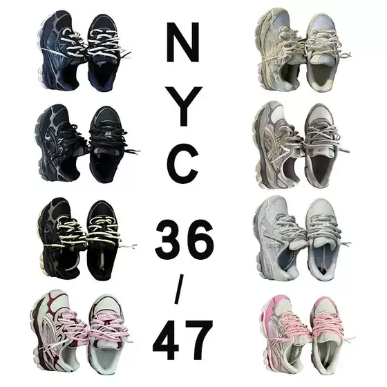 2026 European Men's Shoes ASICS GEL-NYC Double Lace Dad Shoes Tennis Shoes Feather Shoes Couple Sneakers Men's Athletic Shoes