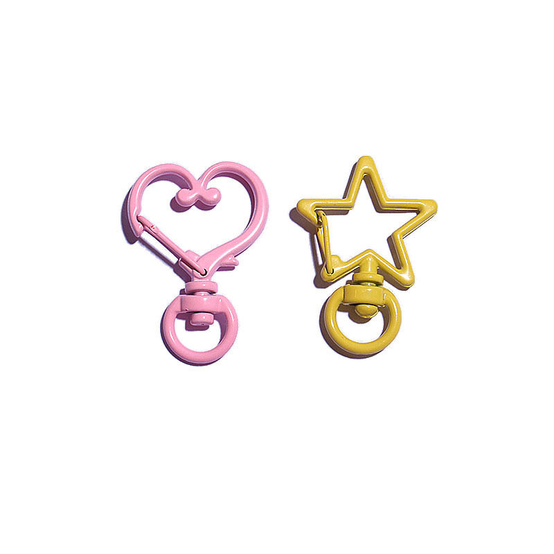 Zinc Alloy spray paint peach heart five-pointed star buckle lobster buckle shaped dog buckle diy keychain pendant jewelry accessories