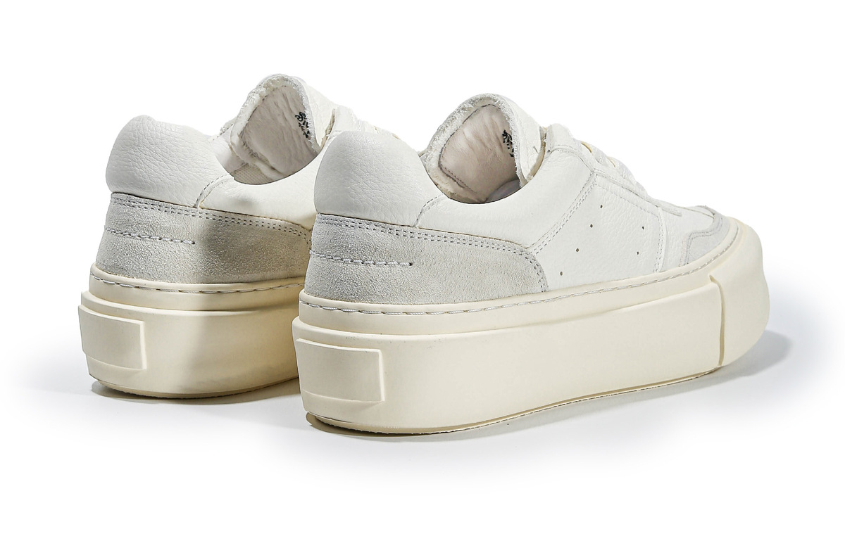 Giày sneaker nam da thật đế dày kiểu Âu phong cách tối giản — Màu đen, Màu trắng