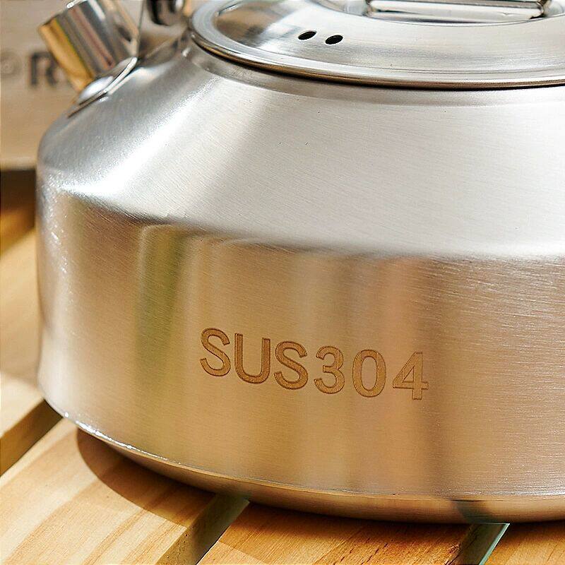 304 Stainless Steel Outdoor Kettle Thickened Portable Tea Making Self-driving Camping Picnic Food Grade Fire Boiling Kettle