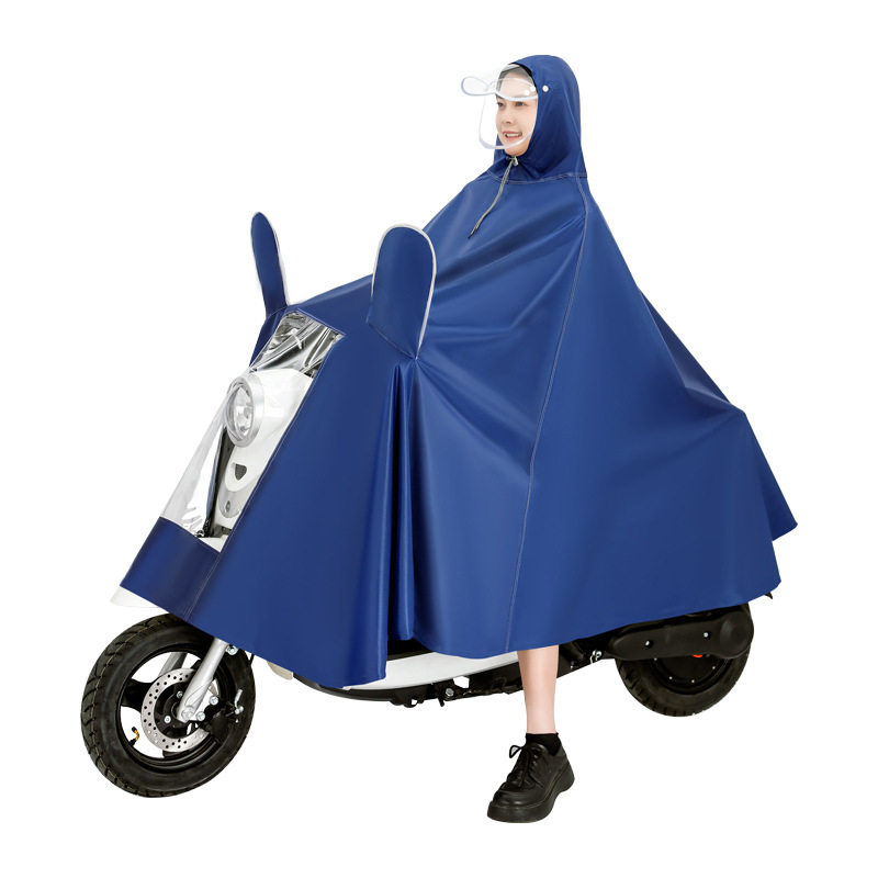 Raincoat Electric Car Poncho Motorcycle Riding Single Double Thickened Long Men's and Women's Rainstorm-proof Battery Car Raincoat