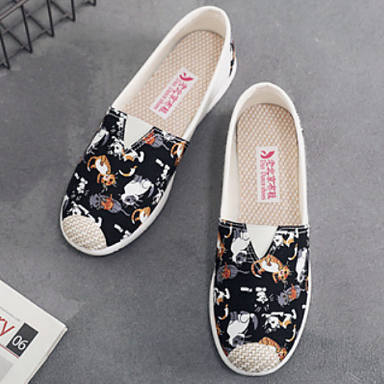 25 Spring and Autumn New Old Beijing Cloth Shoes Casual Canvas Shoes Slip-on Women's Shoes Non-slip Soft Bottom All-match Women