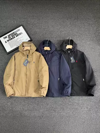 Cross-Border Dropshipping Rl Embroidered Pony Logo Hooded Zip-Up Vintage Jacket Casual Coat