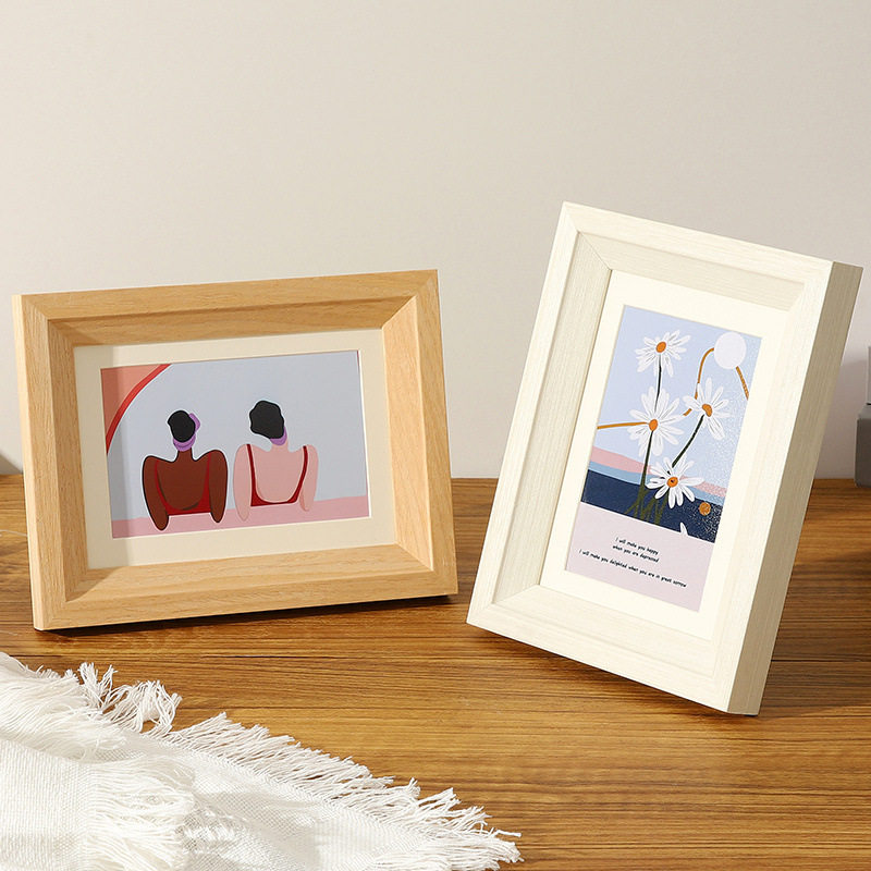 Simple solid wood photo frame table Studio 6 inch 7 inch a4 picture frame photo frame Wall High sense wooden photo frame wholesale