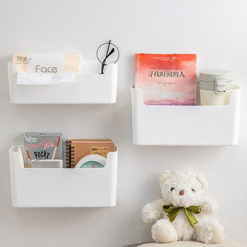 Kitchen Refrigerator Wall Hanging Storage Box Punch-Free Cabinet Coil Film Storage Rack Adhesive Hanging Storage Rack