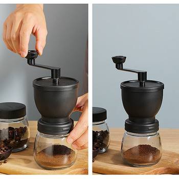 Hand-Cranked Coffee Grinder, Household Washable Adjustable Coarse and Fine Manual Coffee Grinder for Canned Beans