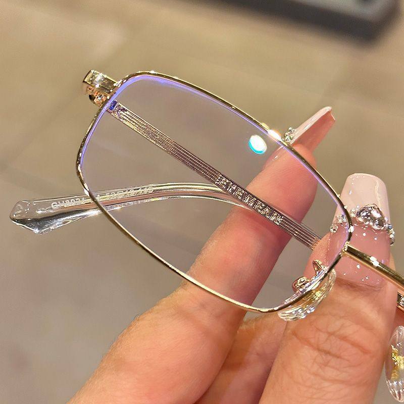 Flat light with anti-blue light degree gold wire small frame ultra-light eye plain eye frame frame male frame female myopia can match