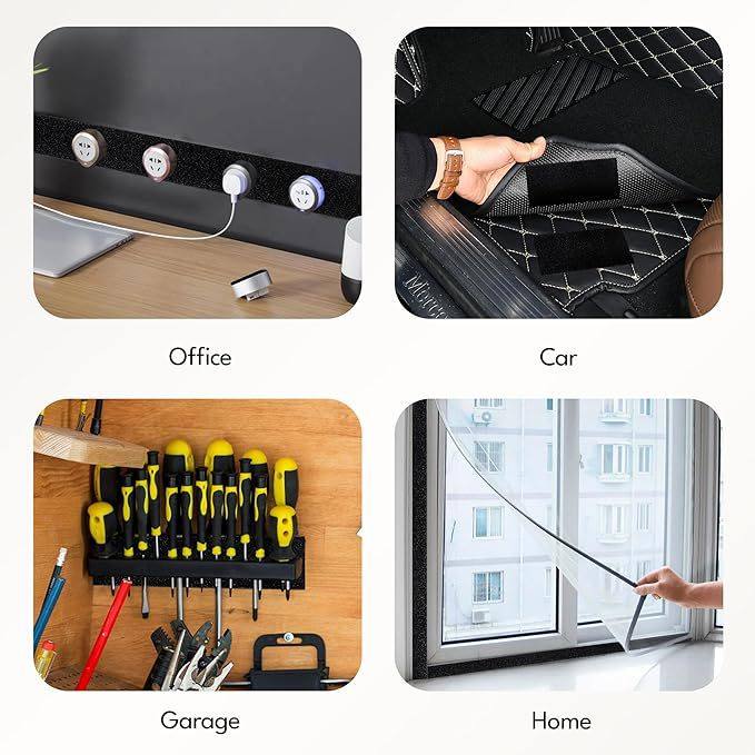 Cross-Border Hot-Selling Product: 5m Pack of Adhesive-Backed Velcro, Self-Adhesive Fasteners for Cars, Sofas, Screens, and Door Curtains