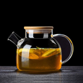 High Borosilicate Glass Bamboo Cover Pot Large Capacity Boiling Teapot Thickened Kettle Heat Resistant Transparent Household Electric Ceramic Stove