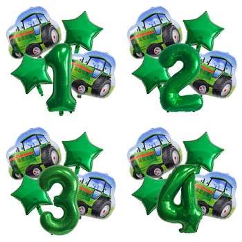 Cross-border farm theme balloon 32 inch digital tractor aluminum film balloon decoration birthday party photo supplies