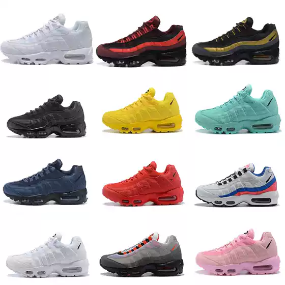 Putian Max95 Air-Cushioned Shoes Classic Model Air-Cushioned Shoes Black and White Collaboration 3m Reflective Couple's Height-Increasing Shock-Absorbing Sneakers