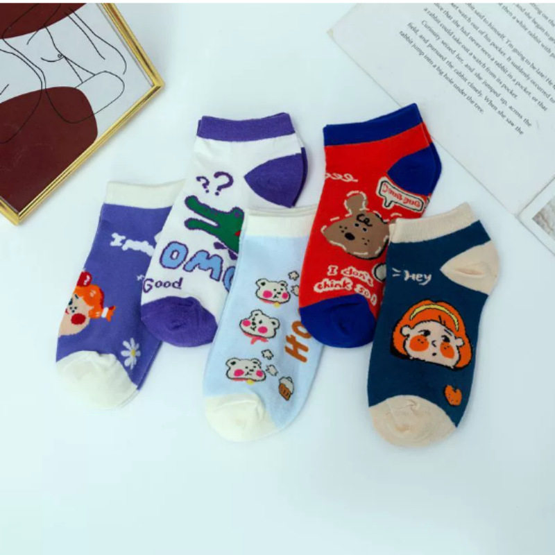 袜子女春秋薄款透气水果袜浅口隐形ins潮可爱日系船袜春夏学生袜