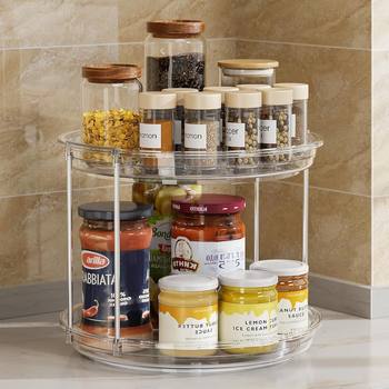 Household Pet Transparent Cosmetic Rack Can Rotate 360 Degrees, Spice Storage Rack, Kitchen Storage Rack, Lazy Susan