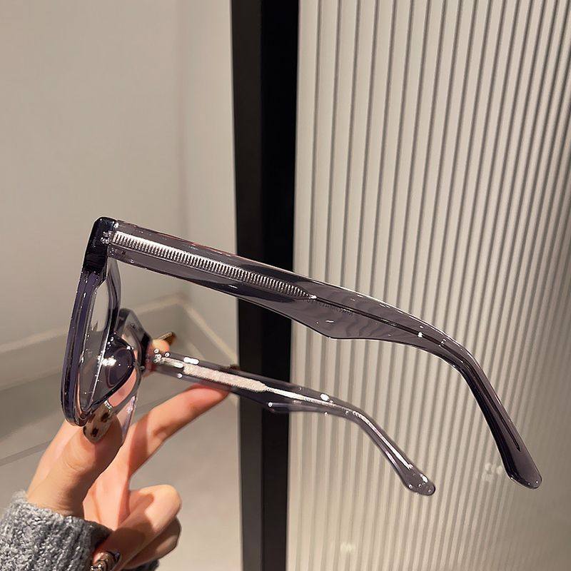 Enlarged and Widened 15.8 Thick Frame Myopia Glasses with Spring Legs for Boys, Oversized Square Flat Glasses, Plain Black Frame Glasses