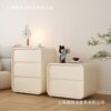 Solid Wood Bedside Table 2025 New Model Simple Modern Small Light Luxury High-End Cream Style Bedroom Home Bedside Cabinet