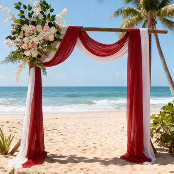 Wedding Veil, Lawn Wedding Decoration Veil, Outdoor Scene Layout, Wedding Arch Curtain, Curtain