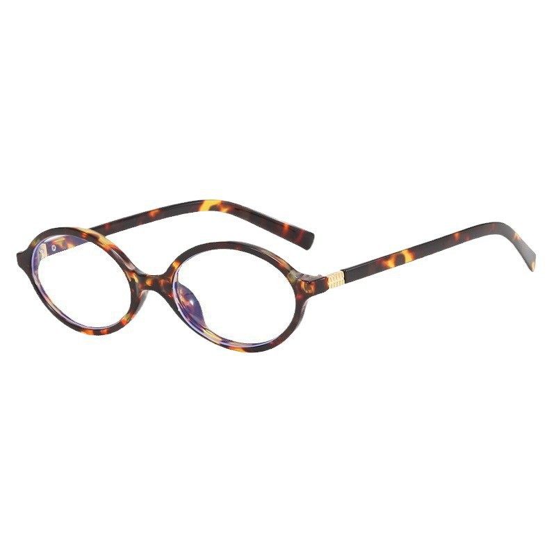 2024 New Glasses Frame Nerd Myopia Mirror Oval Flat Mirror Small Frame Retro Korean Style Plain Glasses Frame for Women