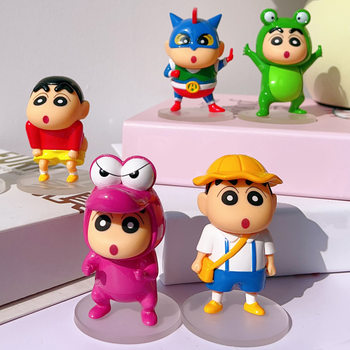 Genuine Crayon Small New Ornaments Blind Box Trendy Car Handset Home Desktop Cartoon Decorations Doll