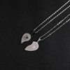 Peach heart love couple stitching necklace a pair of stainless steel pendant Korean style men's student pendant clavicle chain accessories