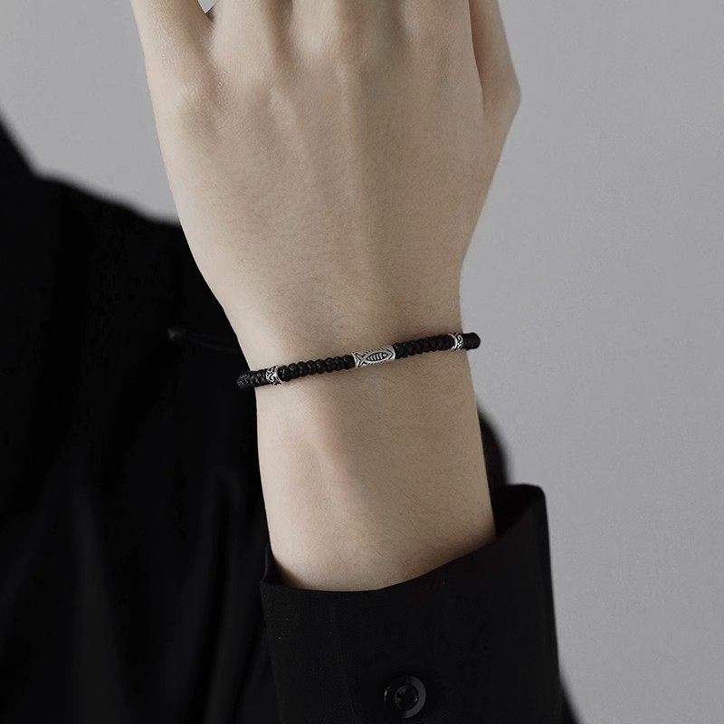 Good Luck Landing Koi Bracelet Men's High-Level Hand-Woven Hand Rope for Girlfriend Tanabata Lover Gift